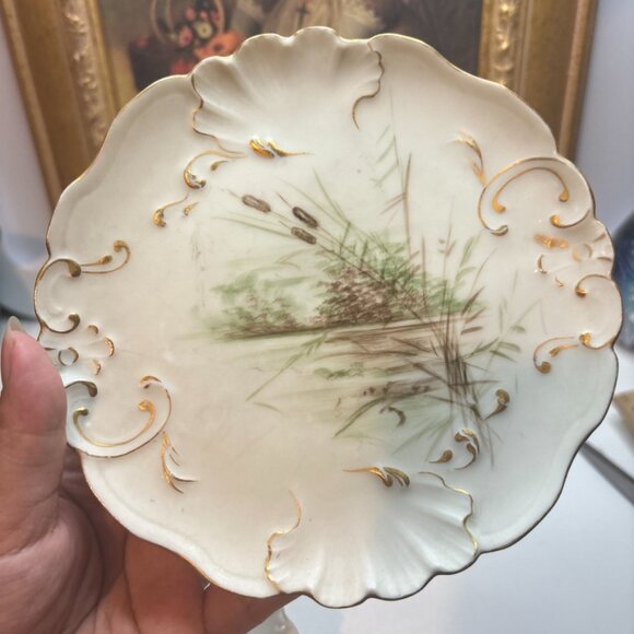 6 Hand Painted Plates Wetland Scenes Vtg J.P. Limoges France 6”W - Picture 15 of 16